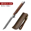 Navaja Plegable de Exterior 519 Navaja Portátil con Funda de Cuero Navaja de Camping Alta Dureza Navaja Afilada