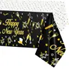 Toalha de Mesa de Ano Novo Amazon Transfronteiriça Plástico Descartável Feliz Ano Novo Happynewyear Decoração de Festa
