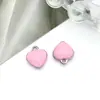 Pulseira Colar Brincos Pingente Coração Esmaltado Dupla Face Aço Inoxidável Gotejamento de Óleo Pequeno Charme Acessórios para Joias DIY