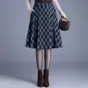Elegante falda de cuadros versátil para el día a día para mujer, novedad otoño 2026, de cintura alta, adelgazante, que cubre la cadera, de longitud media, corte A