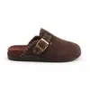 En stock: 2026 estilo nuevo, cálidas, con hebilla, suela gruesa, forradas de lana, tipo Birkenstock, punta cerrada, para usar en exteriores, zapatos de otoño/invierno para mujer