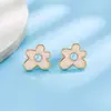 Nuevos Pendientes Únicos Estilo Bosque con Diseño Irregular de Flor de Goteo de Aceite, Diseño de Nicho, Pendientes Populares