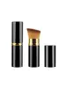 Cepillo de Maquillaje Pequeño Retráctil de Venta Caliente Transfronterizo, Tubo Totalmente de Aluminio, Tapa Portátil, Brocha para Polvos, Brocha para Rubor, Fijación de Maquillaje Portátil