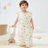 Saco de Dormir de Gasa para Bebé Primavera y Verano Exterior Fino Sin Mangas Anti-Patadas Edredón Chaleco con Piernas Divididas y Algodón Puro Transpirable a Prueba de Suciedad