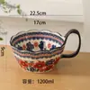 Pintura de Sueño Polaca Tazón Pintado a Mano de 7 Pulgadas para Uso Doméstico, Color Bajo Vidriado, Exquisito, Hermoso y Práctico Tazón para Ensalada de Frutas
