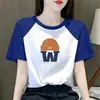 Camiseta de Mamá de Comercio Exterior Transfronterizo para Mujer Verano Nuevo Estilo Coreano Estilo Ins Delgado Casual Estampado Camiseta Top