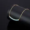 Diseño Geométrico de Lujo Ligero Turquesa Azul Juego de Joyas de Pendientes Collar Anillo Pendientes Personalizados Retro de Gama Alta de Nicho