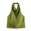 Comércio Exterior Transfronteiriço Roupas Femininas Verão 2026 Novos Produtos Moda Europeia e Americana Textura de Cetim de Seda Top de Alcinha Costas Abertas 3203317