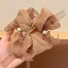 Novo modelo 2026 scrunchie de cetim preto para mulheres, elástico de cabelo de alta qualidade, elástico elegante para rabo de cavalo baixo, acessório de cabelo estilo casual