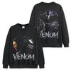 Camiseta de manga corta con estampado VENOM retro americano transfronterizo, camiseta de manga larga lavada, sudadera holgada con capucha al por mayor, moda para hombre