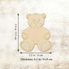 Ornamento de forma de urso de madeira inacabado DlY artesanato etiqueta de presente de Natal para decoração de casa