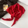 Bufanda Triángulo de Lana Pura Cálida de Color Sólido Tejida Versátil de Moda Coreana Chal para Mujer Protección del Cuello Otoño e Invierno Bufanda Pequeña para Mujer