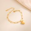 Pulsera de Corazón de Oro de 18 Quilates de Moda Nueva de Yunyao con Cadena de Clip y Colgante en Forma de Corazón, Joyería Personalizada que No se Desvanece al por Mayor