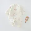 Macacão borboleta estilo floresta, Classe A, algodão fino 40g, macacão de manga longa para recém-nascido, macacão estilo monge outono e inverno, unissex para bebês meninos e meninas