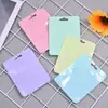 Bolsa de plástico con autosellado color macarrón, bolsa de hueso transparente gruesa, bolsa de almacenamiento sellada, bolsa para brochas de maquillaje.