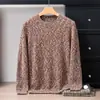100% Cachemir Puro Hilo Floral Especial Camisa Base de Punto Casual de Negocios para Hombre, Suéter de Estilo Sencillo
