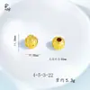 Contas Redondas com Furo para Dança do Leão Caractere da Fortuna Acessórios para Joias DIY, Contas Tradicionais Banhadas a Ouro Estilo Chinês Deus da Fortuna