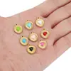 Nuevo accesorio de colgante de corazón con goteo de aceite de acero inoxidable transfronterizo para pulseras y collares DIY, componente de joyería con forma de corazón de acero de titanio
