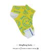 0 Calcetines de Corea del Sur Tubo Corto Calcetines de Algodón para Mujer Smiley Vívido Letras Inglesas Color Fluorescente Primavera Casual Cintura Corta Calcetines de Algodón