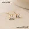 Pendientes Minimalistas Cuadrados de Diamante Geométrico de Acero Inoxidable 316 Transfronterizos para Mujer, Pendientes de Moda Versátiles para el Día a Día, Venta al por Mayor de Joyería