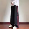 Pantalones de rayas de moda para hombre, primavera y otoño, nuevo estilo versátil, holgados, casuales, de pierna recta, con caída, estilo americano, de pierna ancha, pantalones deportivos
