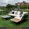 Sofá de Exterior Protector Solar Impermeable Rattan de Exterior Teca Individual Terraza Exterior Madera Maciza Jardín Mesa de Centro Muebles Personalización