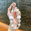 Cadena para teléfono de pompón con cuentas transfronteriza, llavero de bola de diamante para coche, colgante para mochila, regalo personalizado, venta al por mayor de comercio exterior