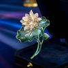 Broche de flor de loto de alta gama con hebilla de toalla de seda y accesorios de ropa de estilo chino retro de moda nacional de loto de buena suerte