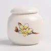 Miniatura Cerámica Pequeño Recipiente para Té Portátil Sellado Tarro de Almacenamiento para Polvo de Incienso y Ungüento, Caja de Empaque Vacía para Té Verde, Universal