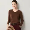 ¡Estilo Suave y Sencillo! Suéter 100% Cachemir Puro para Mujer, Cuello en V, Holgado, Suéter de Punto Relajado, Moderno, Top Versátil