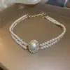 Collar Retro Vintage de Estilo Cortesano, Cadena Única y Elegante para la Clavícula, Joyería de Moda de Gama Alta al por Mayor para Mujeres