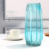Florero de vidrio geométrico de borde vertical estilo europeo para escritorio, florero de cristal transparente colorido creativo
