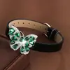 Pulsera Dinámica de Mariposa Tridimensional Incrustada con Circonita, Correa de Muñeca para Mujer de Cobre Puro Moderna y Versátil, Exclusivamente para Ventas Transfronterizas