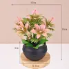 Plantas en maceta de planta verde artificial, plantas verdes artificiales minimalistas nórdicas, plantas en maceta para escritorio de oficina, accesorios de fotografía, bonsái de planta verde pequeño