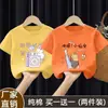 Camiseta Manga Curta para Meninas 2025 Novas Blusas de Algodão Puro para Crianças de Tamanho Médio e Grande Meninas Verão Soltas Gola Redonda Camisetas Básicas