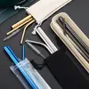 Set de Popotes Transfronterizos de Acero Inoxidable 304 para Bebidas de Té con Leche, Popotes de Grado Alimenticio, Popotes Metálicos Creativos de Colores, Venta al por Mayor