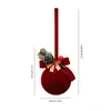 Enfeite de Sino de Natal Aveludado, Decoração Pendente para Árvore e Vitrine, Pingente de Natal com Textura de Veludo para Decoração de Feriado