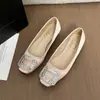 Zapatos de mujer estilo Chanel, zapatos de trabajo para ir al trabajo, zapatos de tacón de cuña, zapatos nuevos para boda, elegantes primavera y otoño 2026, con pedrería