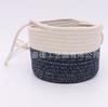 Cesta de almacenamiento de cuerda de algodón de color blanco cremoso Miscellaneous de fábrica color negro con asa oculta para ropa sucia