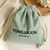 Bolsa de algodón lavada con cordón, tela de algodón suave, bolsa para guardar joyas y cosméticos, bolsa de embalaje a prueba de polvo y para regalo