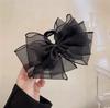 Pinza para el pelo con lazo de hilo de seda para mujer, accesorio para el pelo con pinza para la parte posterior de tiburón grande de princesa, tocado de hada con temperamento femenino