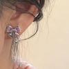 ¡Las estrellas están brillando! Pendientes de circonita con lazo para mujer, diseño de nicho, pendientes de alta gama, elegantes pendientes de celebridades de Internet.