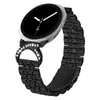 Adecuado para Samsung Galaxywatch8/9 Correa de Reloj de Acero Inoxidable con Forma de Cuerno Incrustada de Diamantes Siete Perlas 8Classic