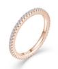Zircon anel cauda anel fêmea s925 prata esterlina rosa ouro joias simples comércio exterior cross-border joias de prata processamento de joias