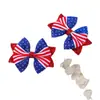 Amazon Conjunto de Presilhas de Cabelo com Laço para Crianças Dia da Independência Americana Conjunto de Acessórios de Cabelo Estrela e Listras Acessórios de Cabelo Fofos para Bebê