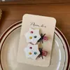 Pasador Navideño Pom.Kr Coreano Pasador de Punto Navideño para Niños Tocado Tela Hecho a Mano Pinza para Flequillo Pinza Lateral