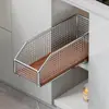 Estante de almacenamiento para cocina con espacios extremadamente estrechos, organizador extraíble para debajo del fregadero, canasta para especias sin taladro para el gabinete