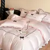 Conjunto de Quatro Peças Bordado em Tencel Lavado Estilo Francês com Laço Nova Coleção Primavera/Verão 2026 Classe A
