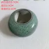 Maceta Pequeña, Planta Suculenta Verde, Ciprés de Bambú, Cerámica Esmaltada Agrietada por Hielo Hecha en Horno Maceta para Mesa Interior y Exterior con Agujeros Adornos de Cerámica