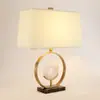 Nueva lámpara de mesa creativa china de jade mármol cobre arte clásico Villa sala de estar dormitorio estudio lámpara de mesa decorativa